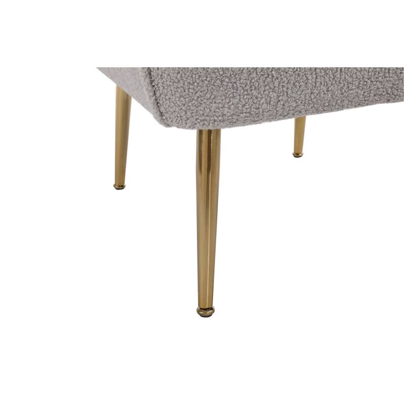 Modern Mid Century 28.7" Sherpa Arm Chair with Iron Legs for Living Room