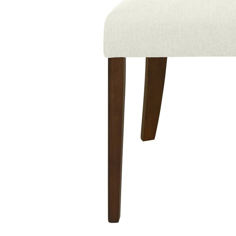 Set of 2 Modern Dining Chairs with Rubberwood Frame and Upholstered Seats - Open Back Armless Design