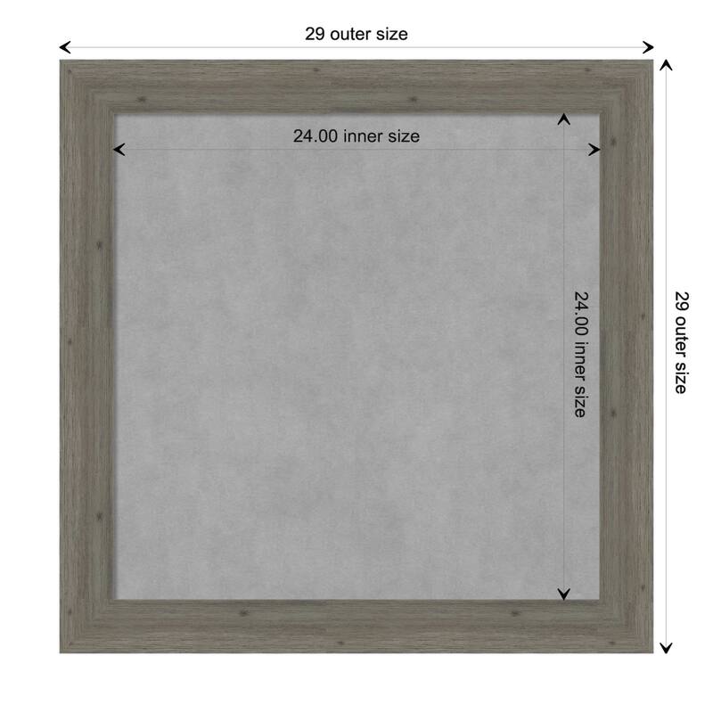 Amanti Art Fencepost Grey Narrow Framed Magnetic Board - Board Size 24x24