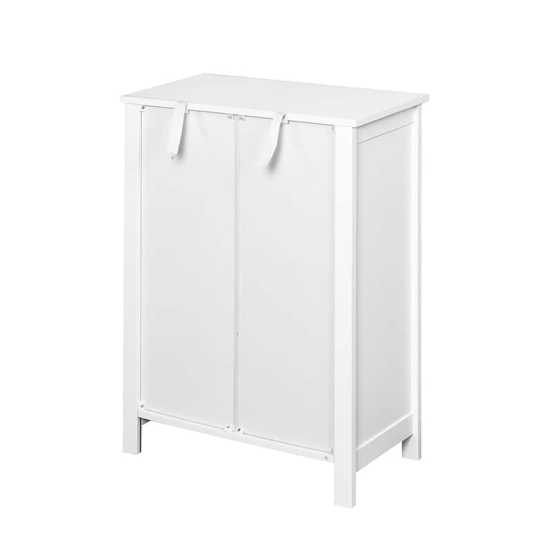 Bathroom Floor Storage Cabinet with Double Door Adjustable Shelf