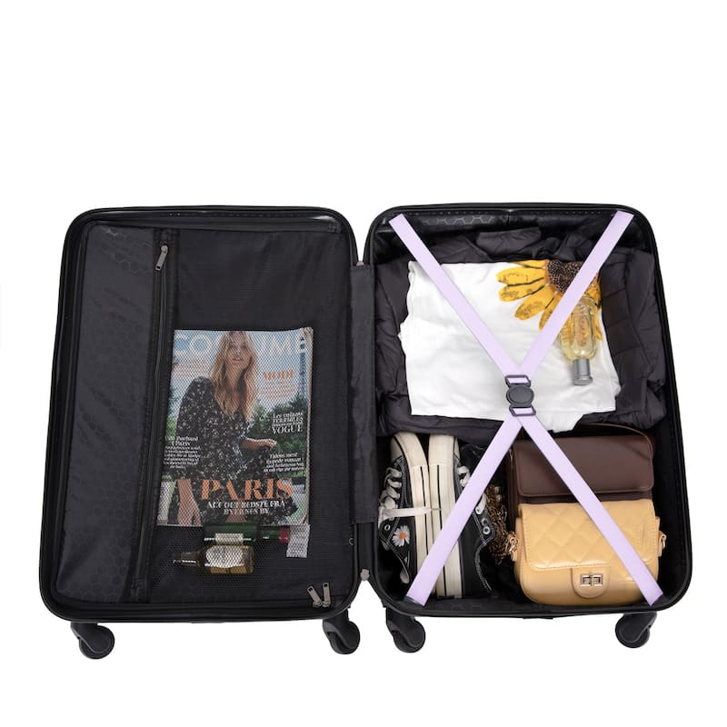 purple Luggage Suitcase w/ Spinner Hardshell Travel Lightweight - Bed ...