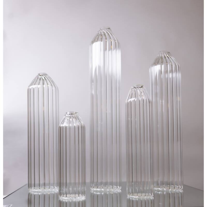 Glass Tabletop Bottle Vase - 12" - Clear
