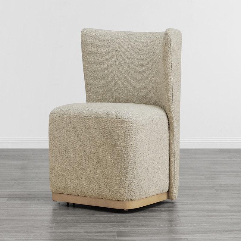 Brian Modern Dining Chairs with Casters&Wood Base Set of 2