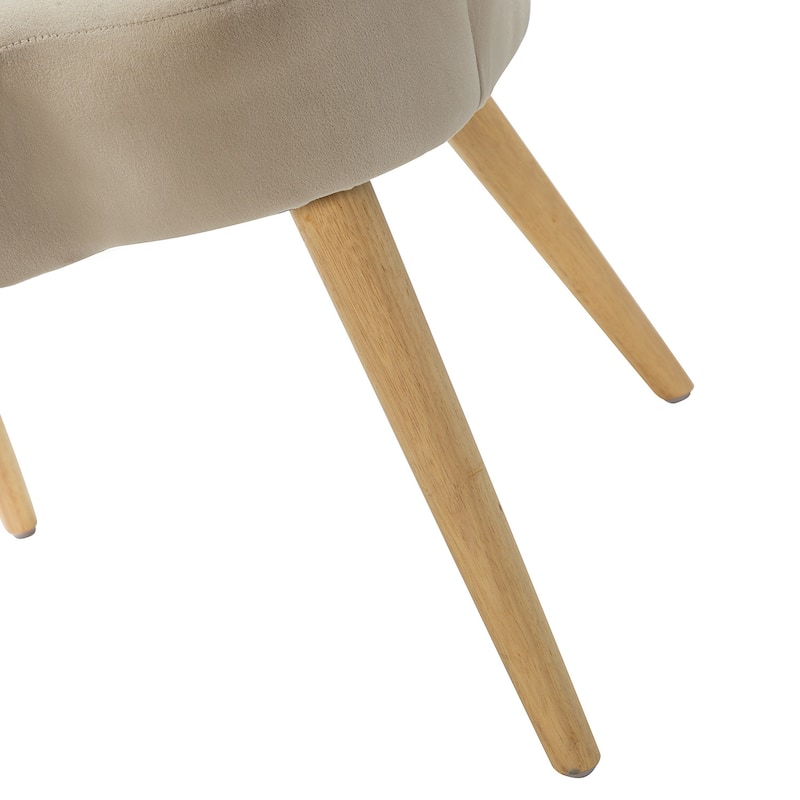 Eleanora Morden Scalloped Velvet Arm Chair with Tufted Back by HULALA HOME
