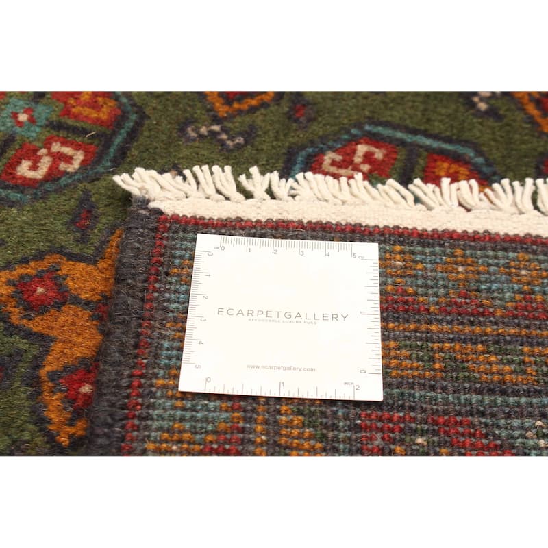 ECARPETGALLERY Hand-knotted Uzbek Kargahi Green Wool Rug - 5'7 x 7'10
