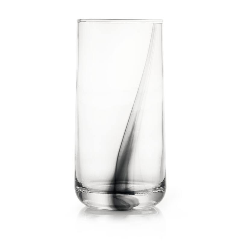 Libbey Ascent Black Ribbon Cooler Glasses, 16 ounce, Set of 8 - Set of 8