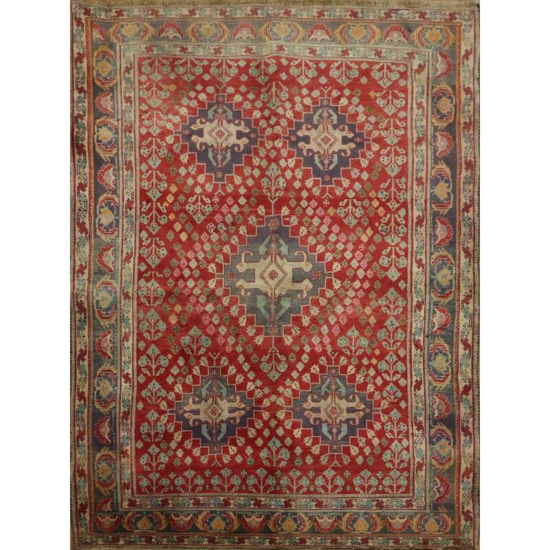 Hand Knotted Oriental 100% Wool Carpet Traditional Tribal Red Shiraz Area Rug - 5' 2'' X 3' 10''