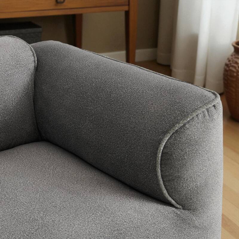 122" Luxury Velvet 4-Seater Sofa with Pure Sponge Cushions, Detachable Ottoman and 3 Throw Pillows for Living Room