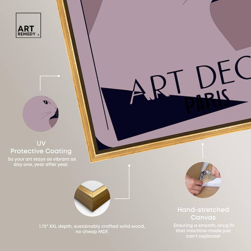 Cat Deco Canvas by Art Remedy