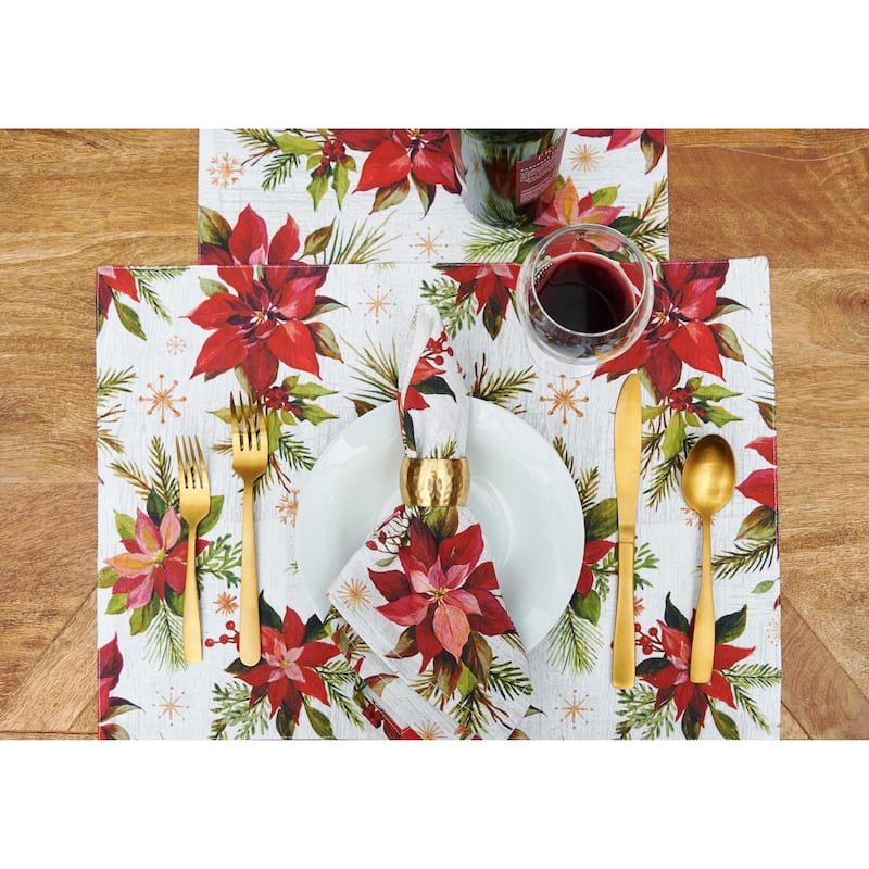 Poinsettia Christmas Napkin S/6