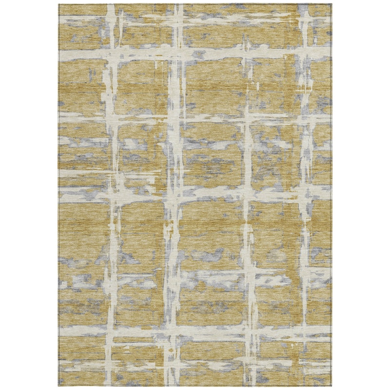 HomeRoots Striped Transitional Rectangle Outdoor Rug