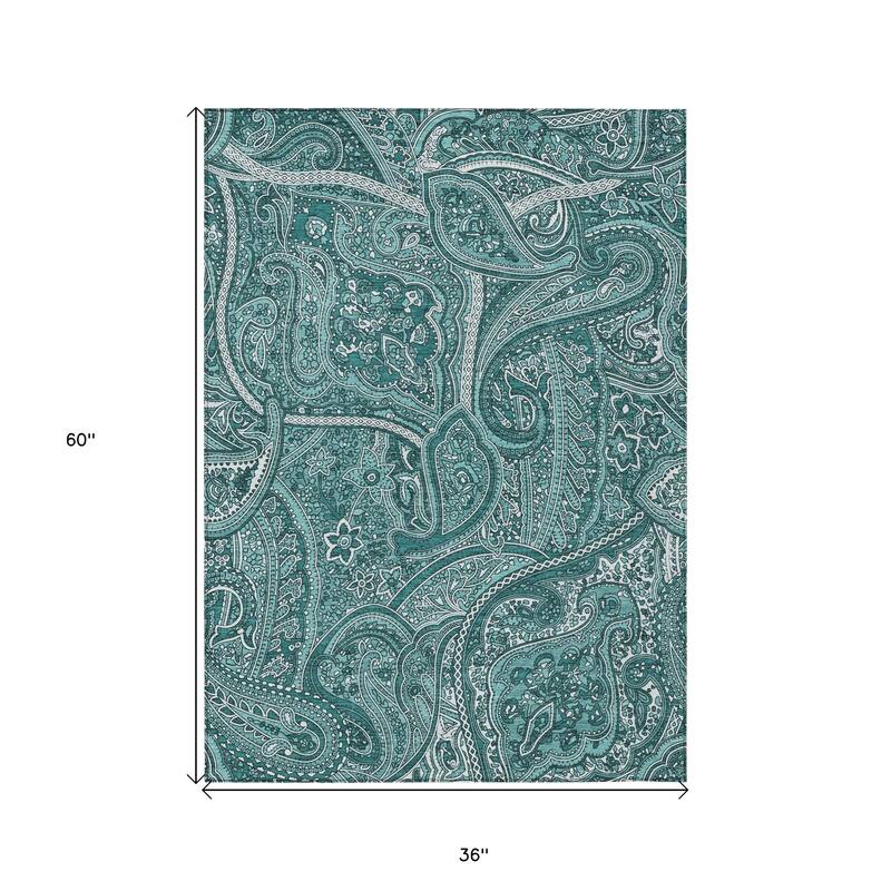 HomeRoots Paisley Traditional Rectangle Outdoor Rug