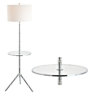 Julia 62" Metal LED End Table Floor Lamp, Chrome by JONATHAN  Y - 62" H x 20.5" W x 20.5" D