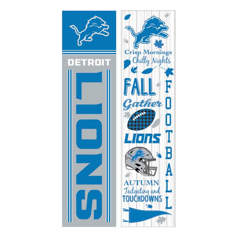 47" Double Sided Seasonal Porch Leaner, Detroit Lions - 47" x 11.25"