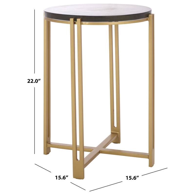 SAFAVIEH Couture Levitt Cast Glass Top Accent Table - 16"W x 16"D x 22"H