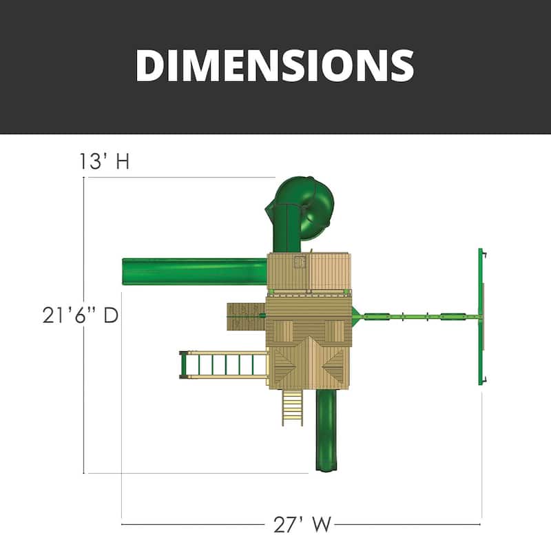 Gorilla Playsets Empire Wooden Swing Set with Monkey Bars - Amber
