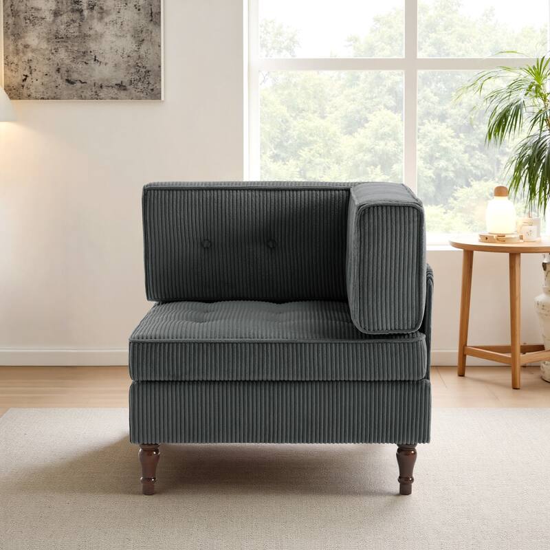 Modern Corduroy Corner Armchair Armless Chair sofa