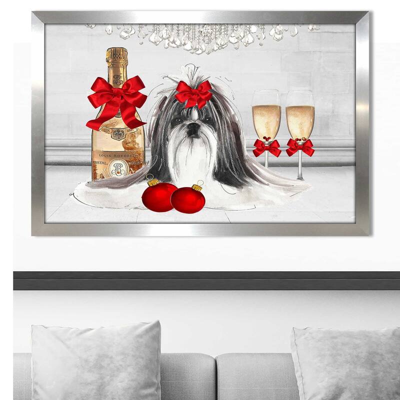 "Christmas Holiday Shih Tzu" by Jodi Print on Acrylic