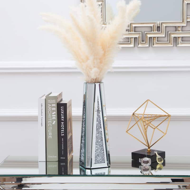 Glass Vase Mirrored Decorative Flower Vase