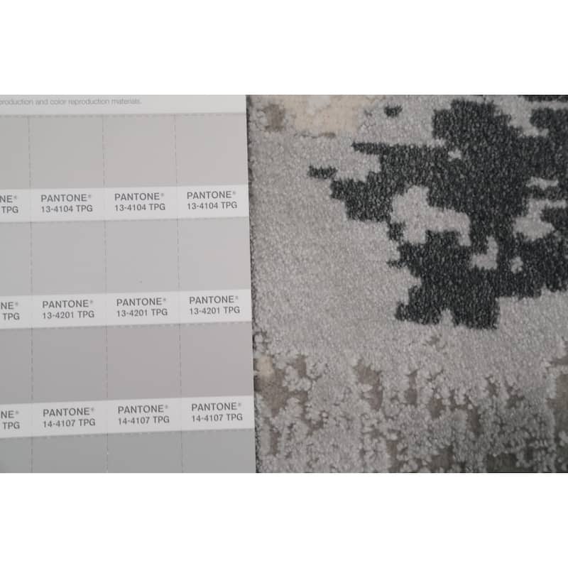 Machine Made Oriental Polyester Carpet Modern Geometric Greys & Charcoal Modern Area Rug - 7' 5'' X 5' 2''