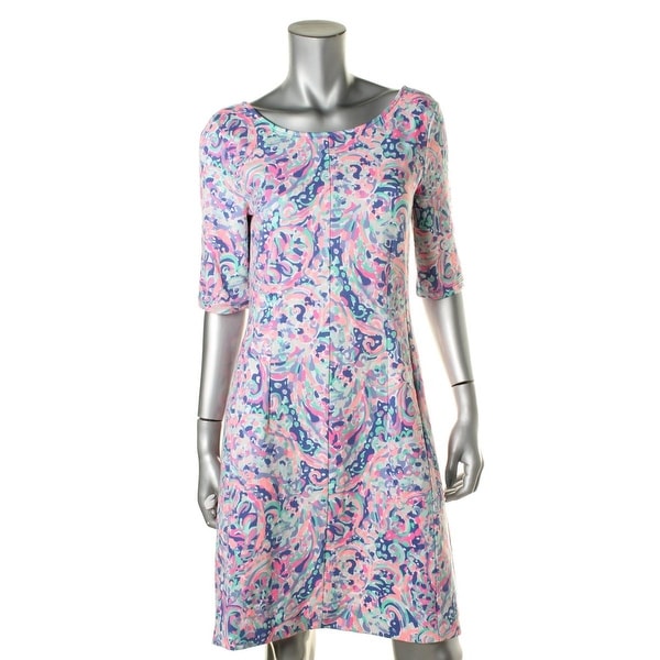 Lilly Pulitzer Womens Printed Short Sleeves Casual Dress - L - 19679367 ...