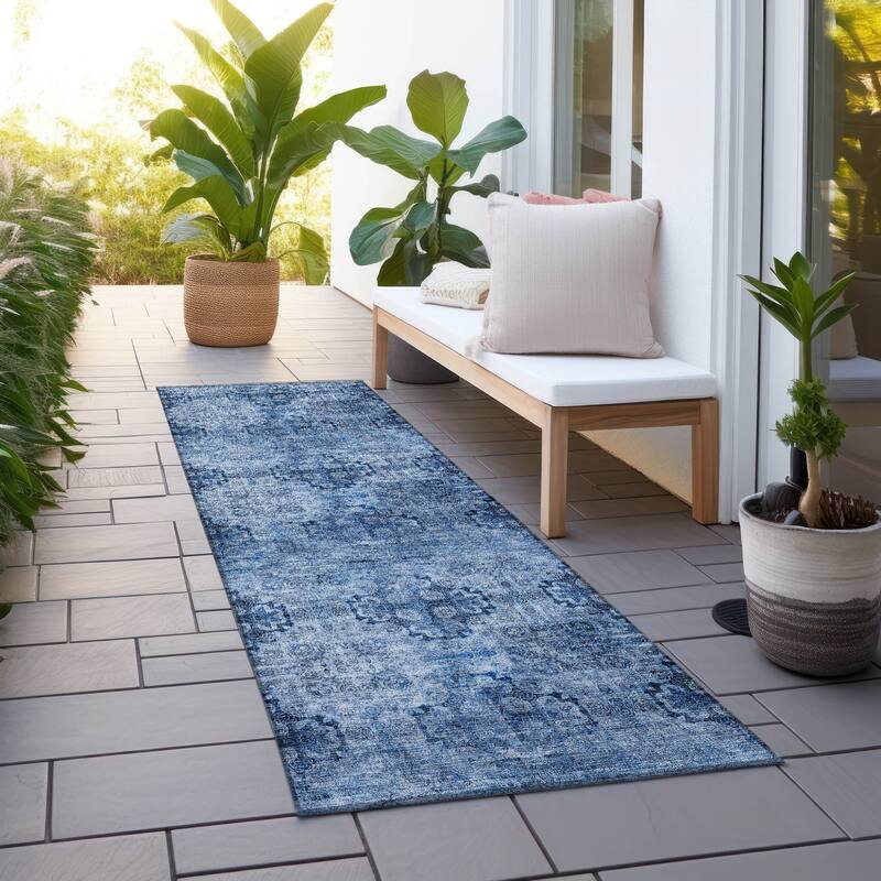 Alvafi Garden-Inspired Weather Resistant Classic Meets Modern Outdoor Rug