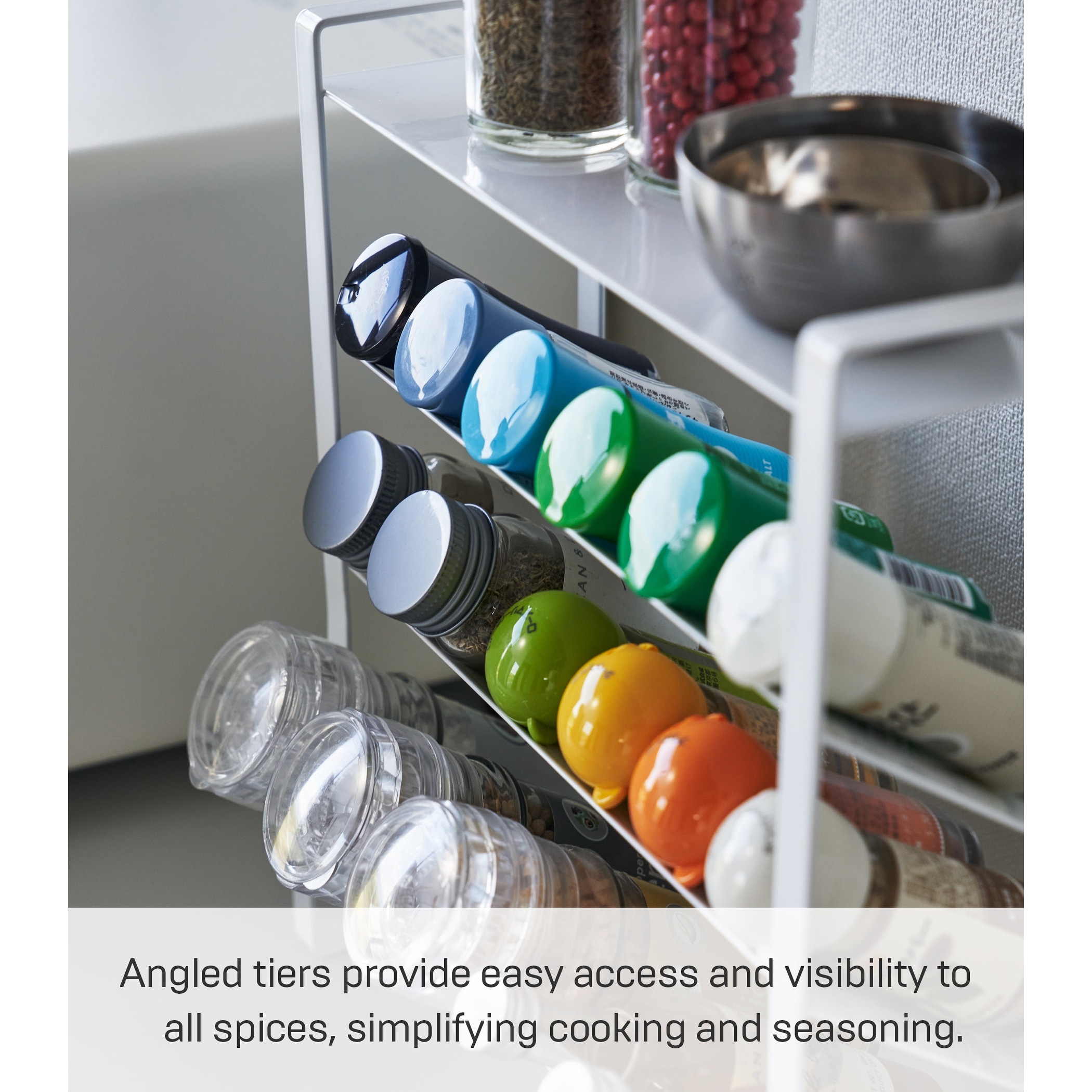 Yamazaki Home Four Tier Slim Spice Rack Steel L 3.74 x W 9.45 x H 10.51 inches Bed Bath Beyond 40940714