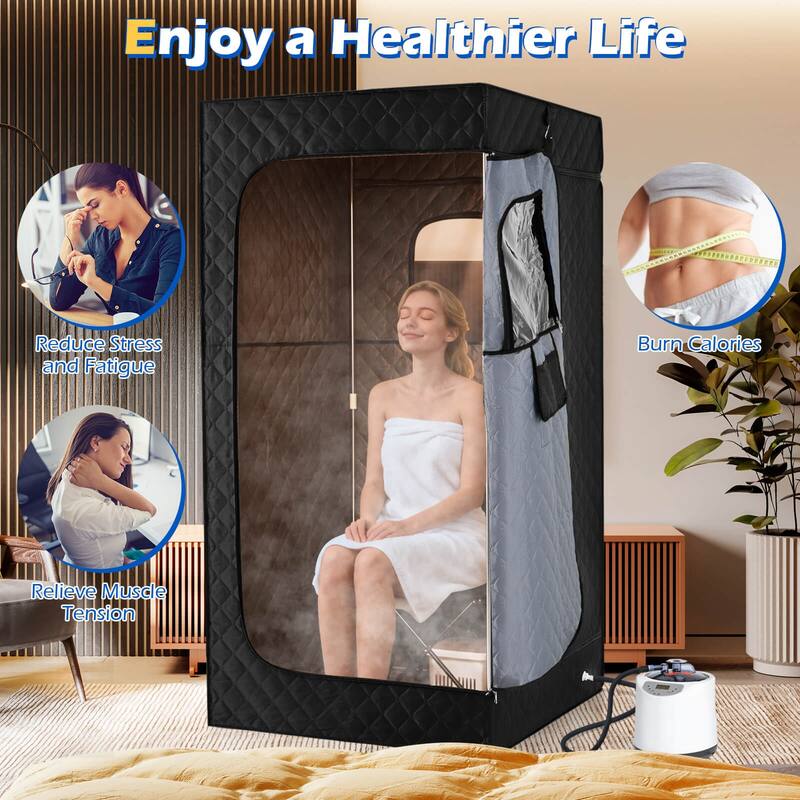 Costway Portable Steam Sauna Box, Extra-Large 35” x 35” x 71” - See Details