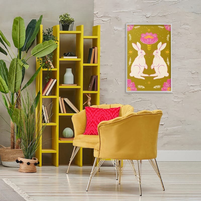 Stupell Mirrored Spring Bunnies Framed Giclee Art Design By Hannah Moren