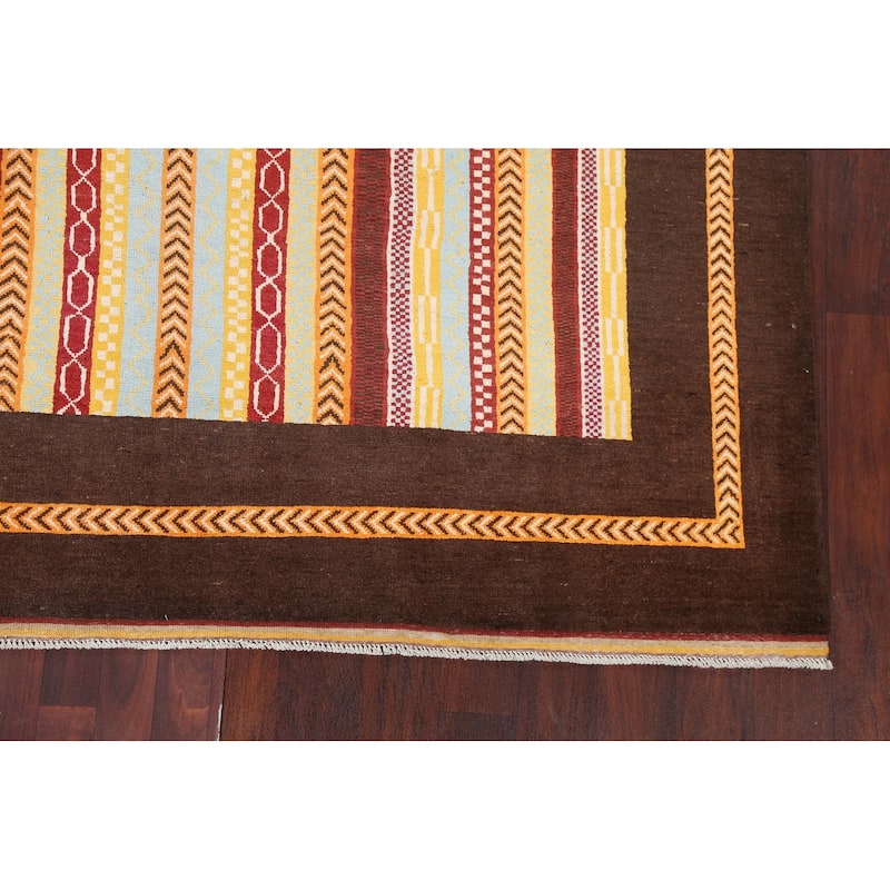 Vegetable Dye Moharramat Area Rug Hand-knotted Oriental Wool Carpet - 6'11" x 9'6"