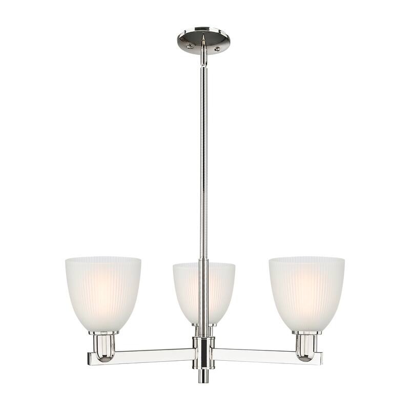 Innovations Lighting Endless Possibilities Arcadia - Castile - 3 Light 28" Stem Hung Chandelier - Polished Nickel/White