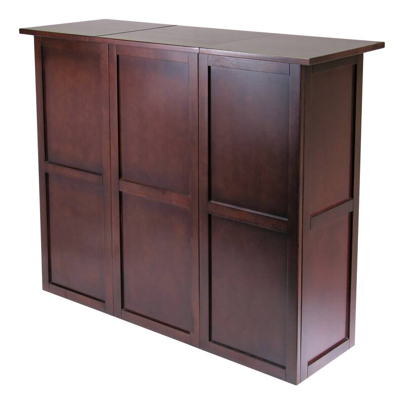 Newport Expandable Entertainment Wine Bar, Walnut - 50 x 17.87 x 40.16 inches