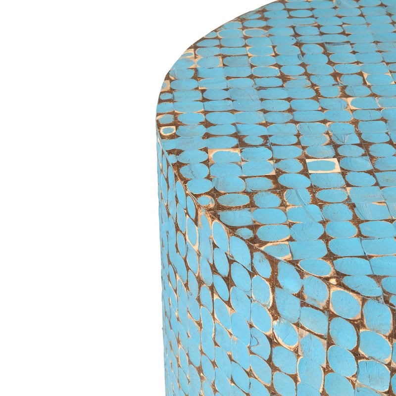 Reclaimed Wood Teak Coffee Table With Coconut Shells by East at Main