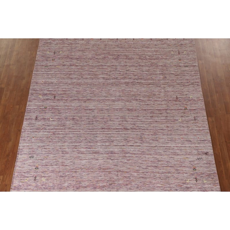 Gabbeh Indian Area Rug Hand-Knotted Tribal Wool Carpet - 8'0"x 9'11"