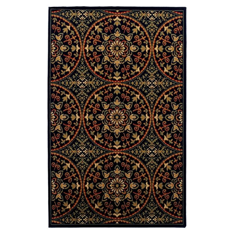 Superior Abstract Geometric Medallion Power-Loomed Indoor Area Rug