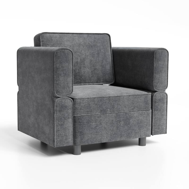 Loveseat Sofa with Storage Seat - Grey 6