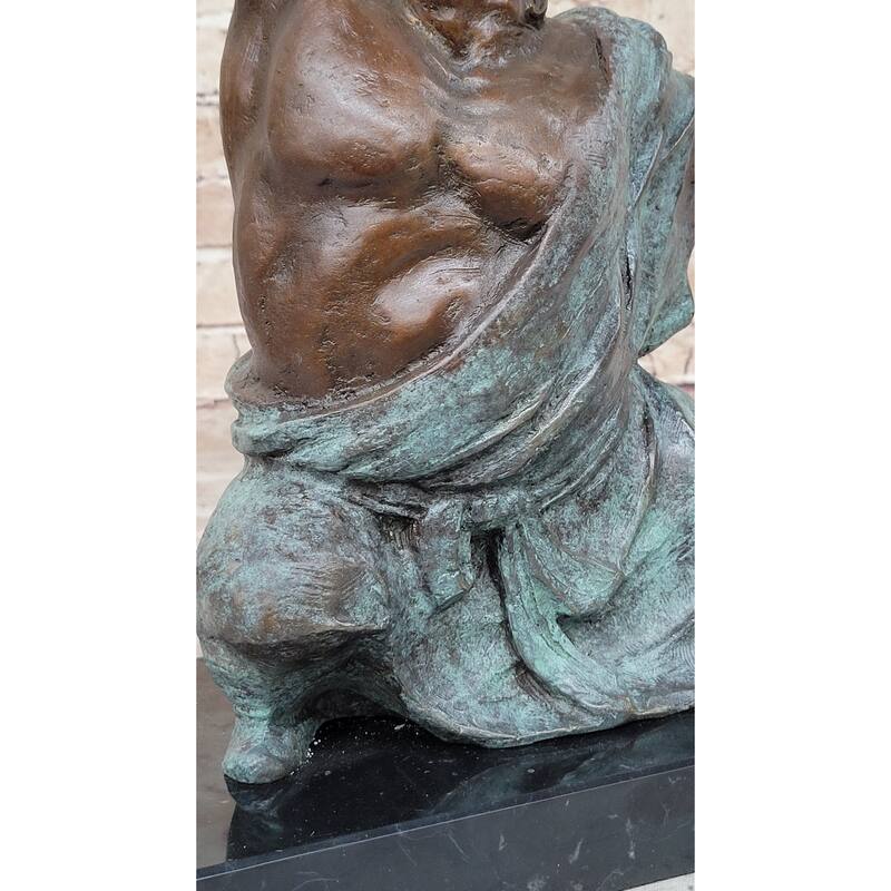 Abstract Weightlifter Powerlifter Athlete Bronze Sculpture By Milo
