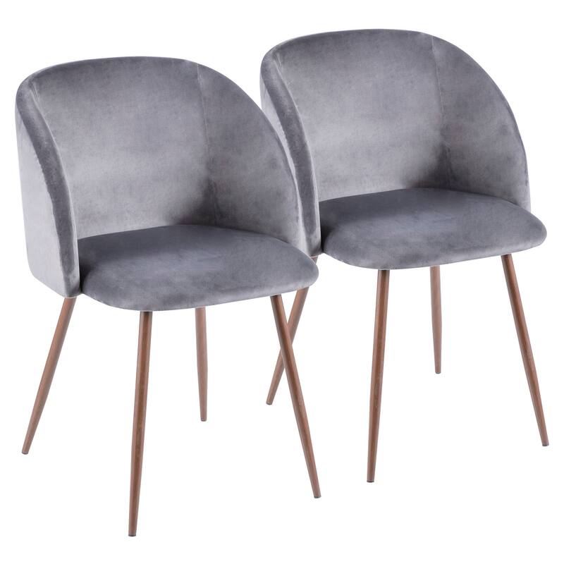 Silver Orchid Harding Upholstered Dining Chairs (Set of 2) - Grey/Walnut