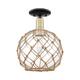 Option Black Antique Brass / Clear Glass with Brown Rope