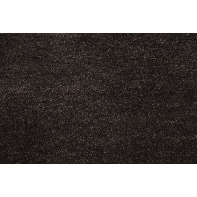 Hand Knotted Oriental 100% Wool Carpet Modern Solid Brown Gabbeh Runner Rug - 4' 9'' X 2' 3''