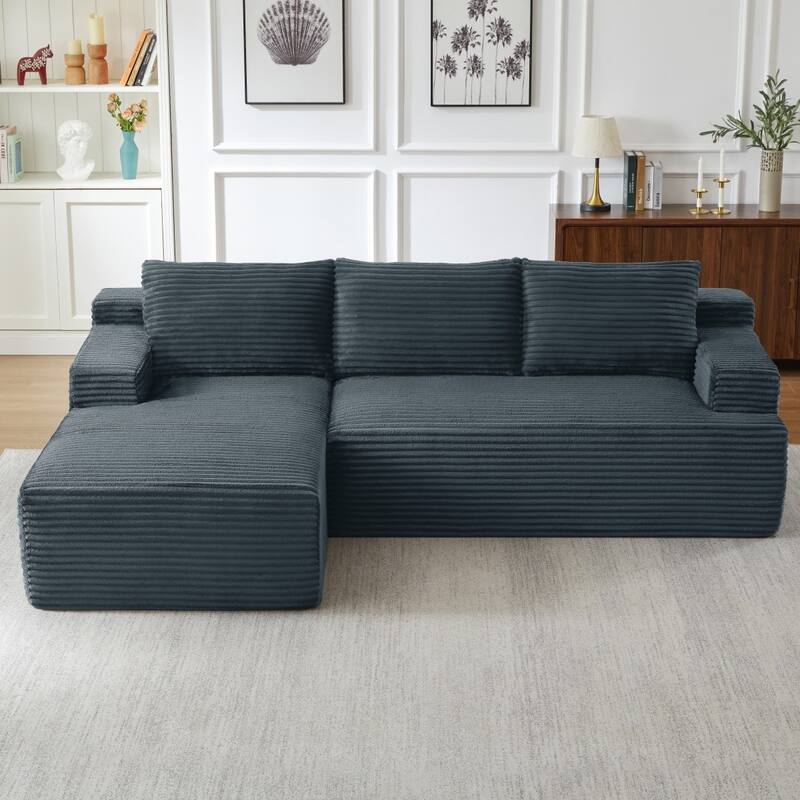 96.1" Modern L-Shaped Cloud Sectional Sofa, No Assembly Required