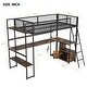 preview thumbnail 4 of 14, Metal Loft Bed with LED and Built-in Work Station,Twin Size