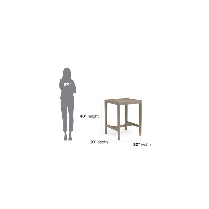 Homestyles Sustain Gray Wood Outdoor High Bistro Table - 30" x 30" x 40"