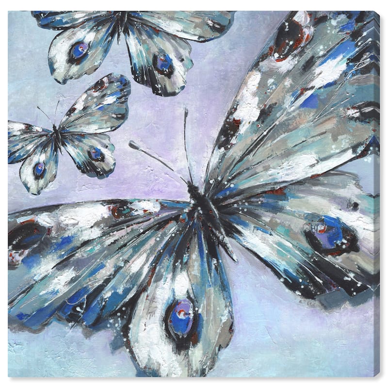 Art Remedy Butterfly Trio Gallery Wrapped Butterfly 1 Piece Canvas Wall Art - 30 x 30