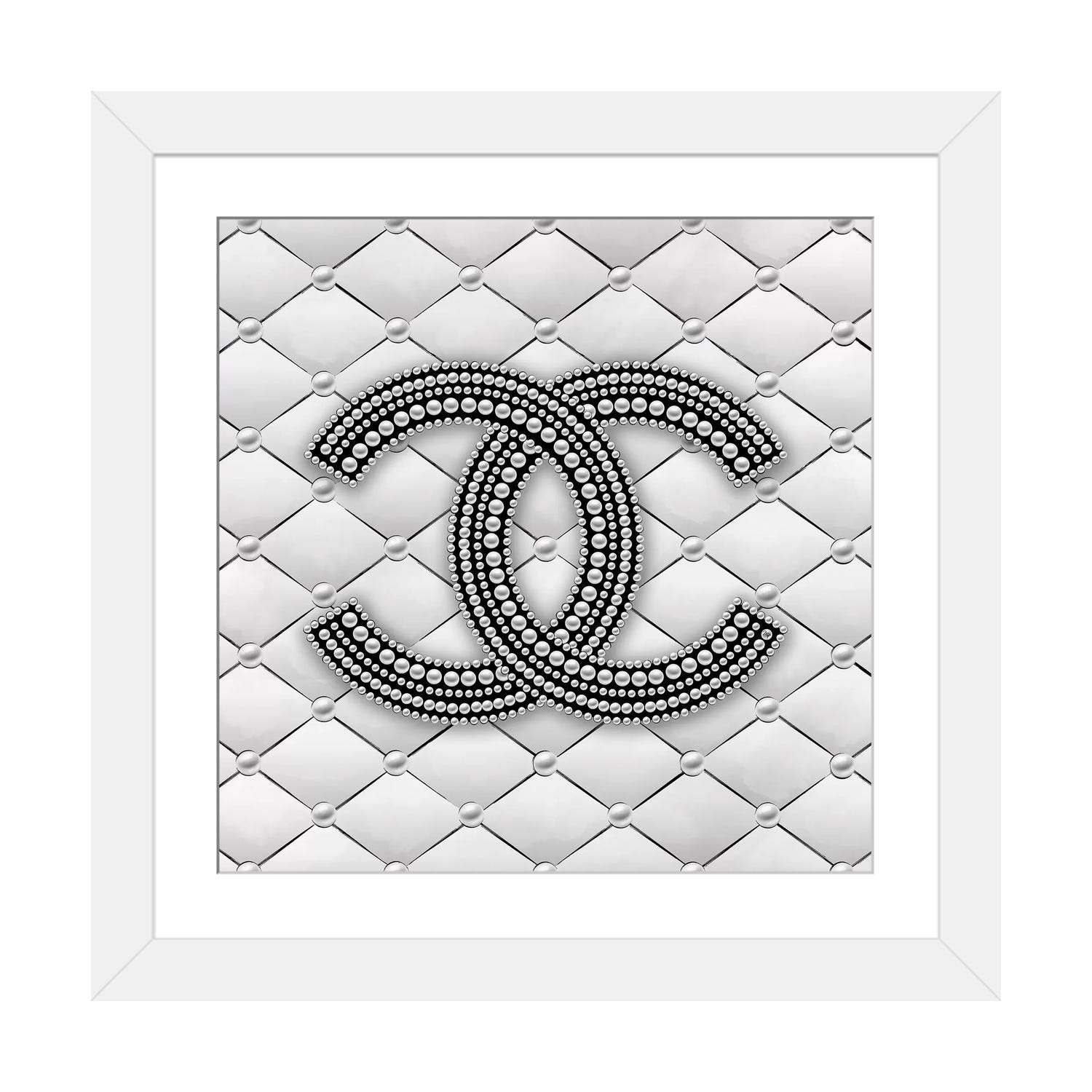 iCanvas Chanel Pearl Logo I by Martina Pavlova - Bed Bath