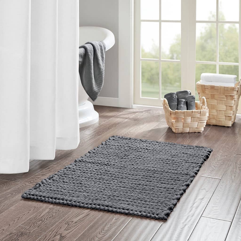 Cotton Chenille Chain Stitch Rug For Bath Room