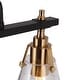 preview thumbnail 8 of 9, Modern Black Gold 3-Light Linear Glass Chandelier Kitchen Island Light for Dining Room - L33.5" x W7.1" x H11"