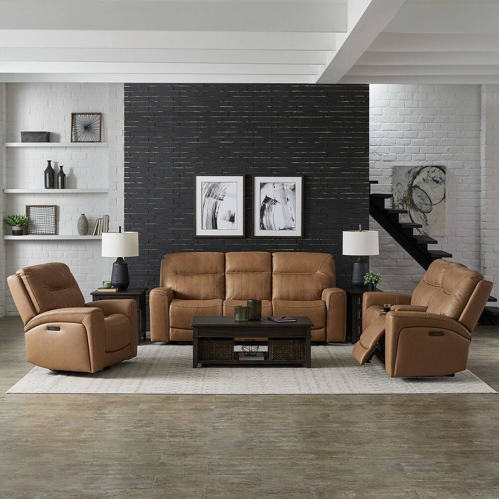 Liberty Furniture Bently Living Room Power Leather Sets - Sofa, Recliner, Loveseat