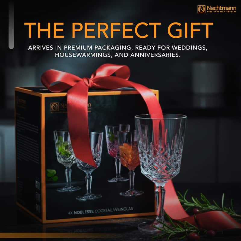 Nachtmann Set of 4 Noblesse Crystal Cocktail Glasses - 12 oz