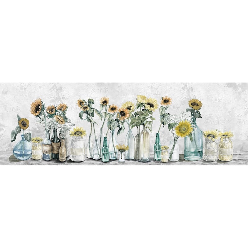 'Sunflower Sets' Painting Print on Wrapped Canvas